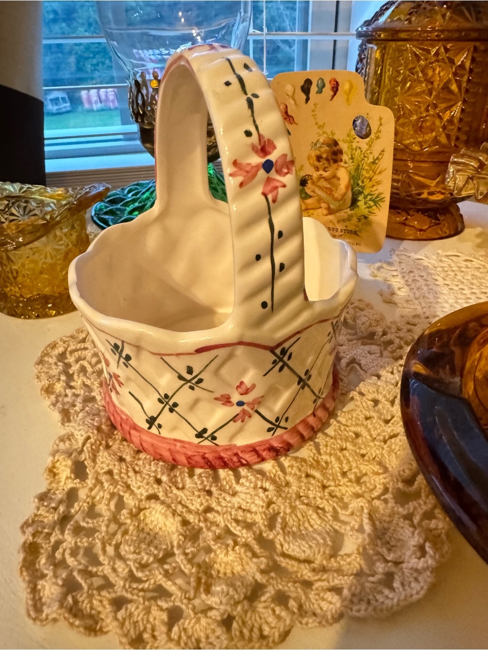 Hand-Painted Basket - Picture 2 of 7